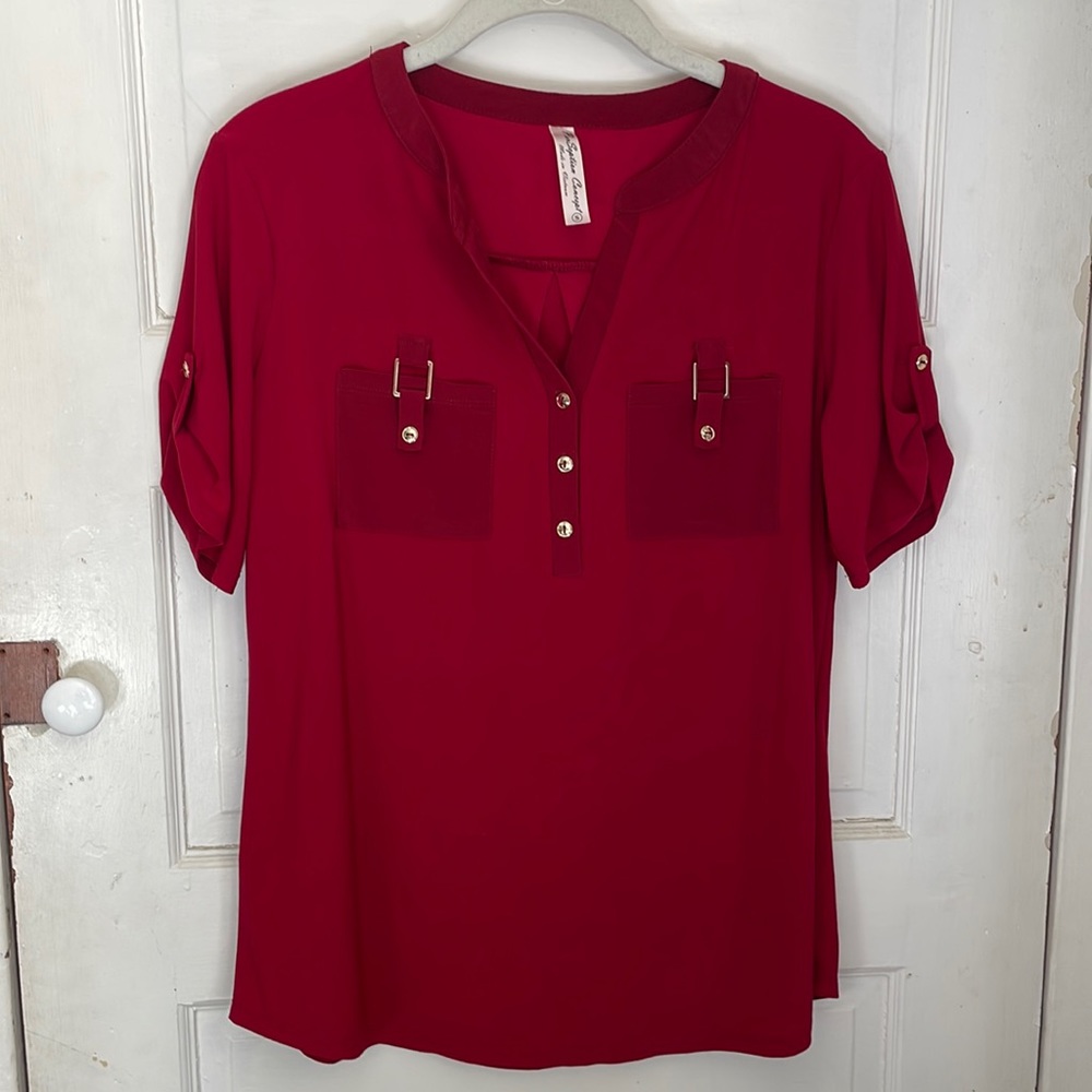 Red top with pockets